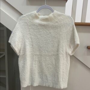 Maeve by Anthropologie Women's White Mock Neck Fuzzy Sweater